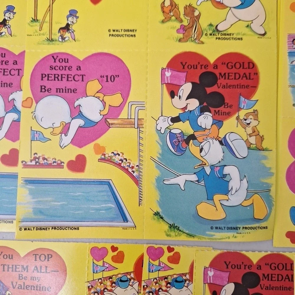 1978 Vintage Disney Mickey Valentines Cards 26 Cards and Envelopes NEW RARE